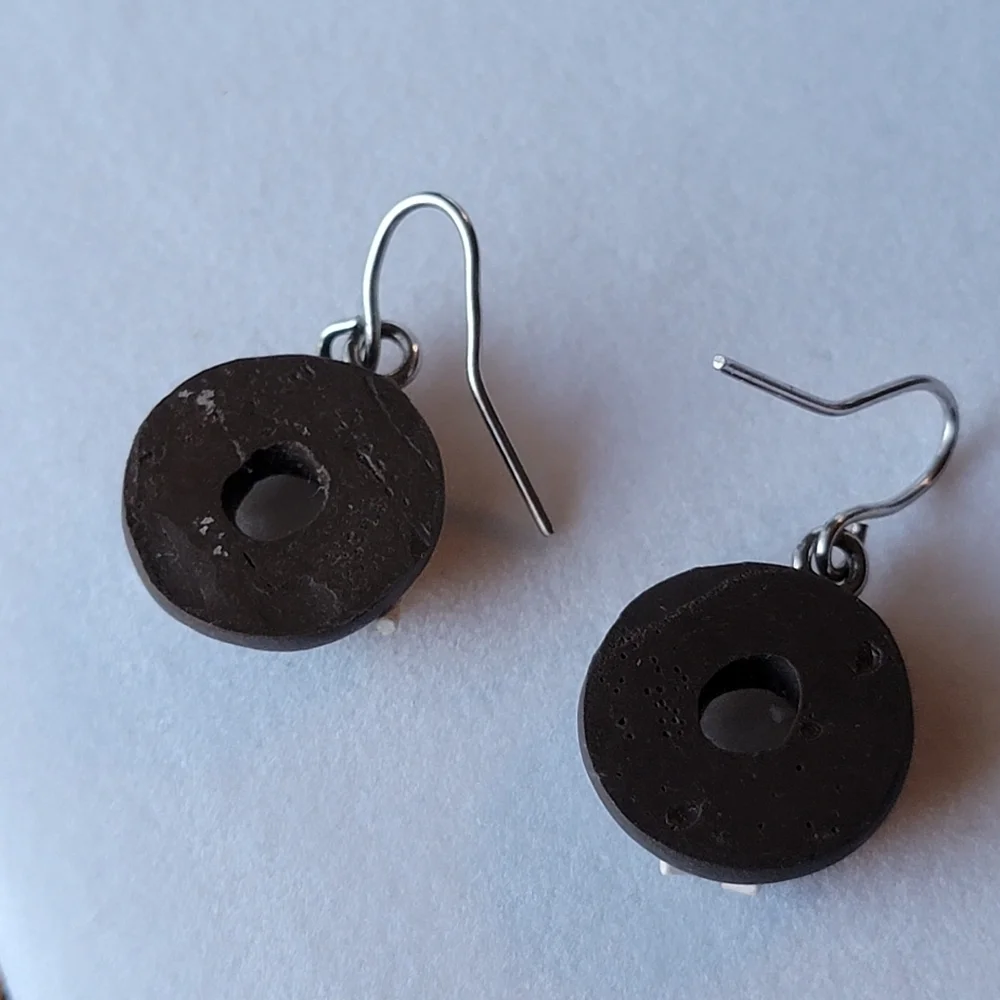Chocolate Donut Earrings with Sprinkles